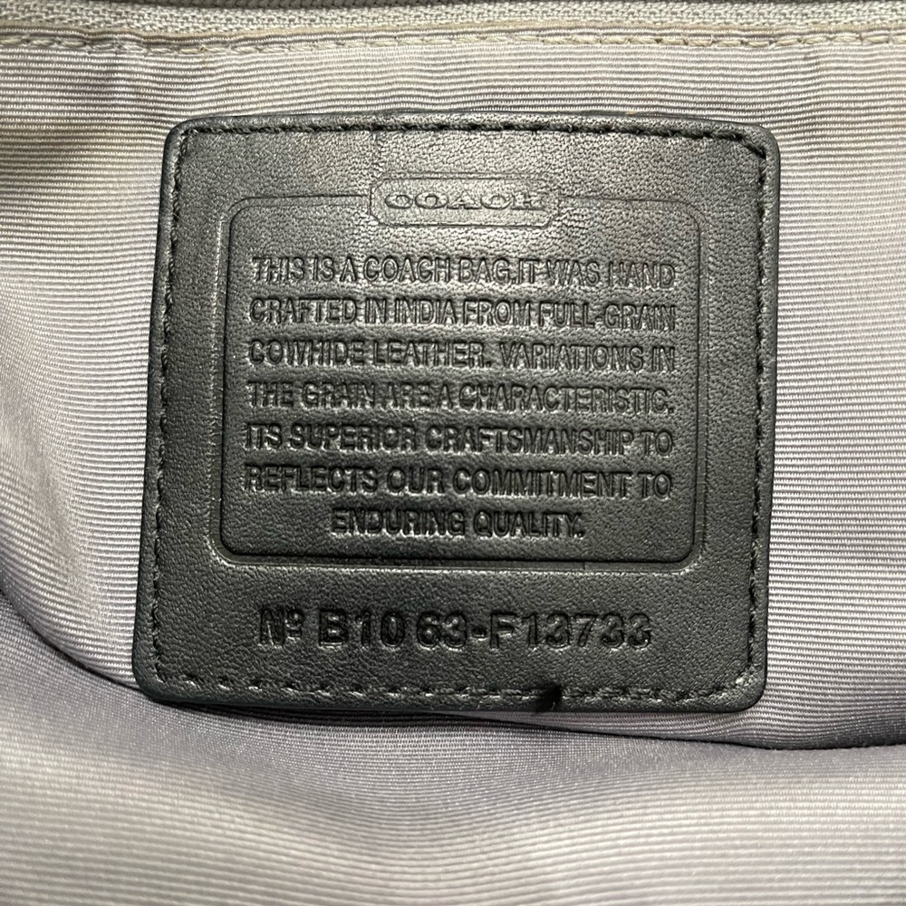 Coach large tote and wallet with two handles silver hardware. Roomy